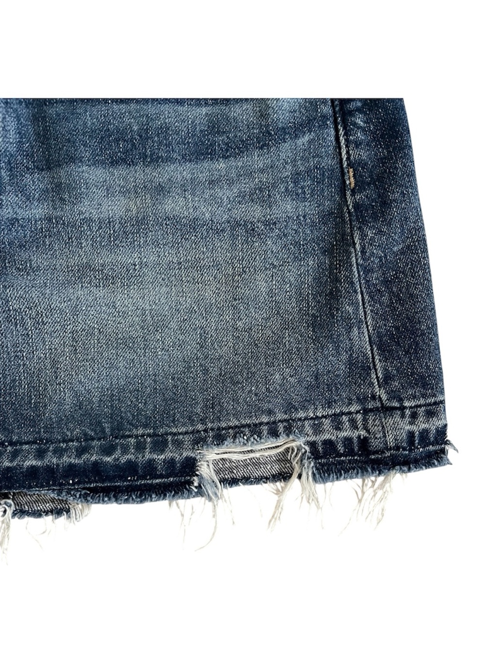 MADEWELL Classic style Denim Mini Skirt Distressed Frayed Hem size 23 EUC - Picture 8 of 14